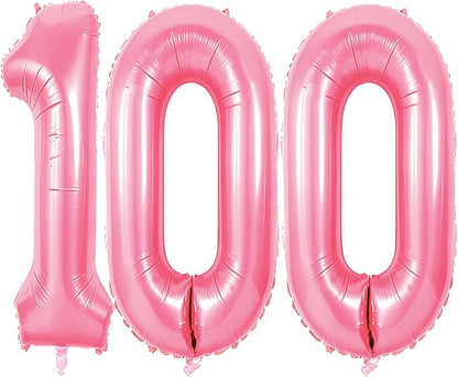 Number 100 Balloons for 100th Birthday Party Decorations, 0-100 Large No.100 by Joycard