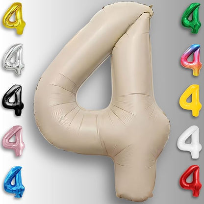 Caramel Number Balloon 4 Mylar Foil Balloons 40 inch - Image 4