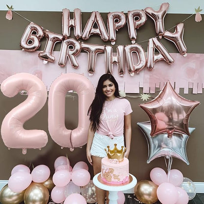 40 Inch Balloon Number 0 Pastel Pink, Large Foil Dusty Retro Pink Number - Image 6