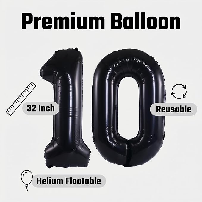 Number 10 Balloon Foil Mylar Balloons - Image 4