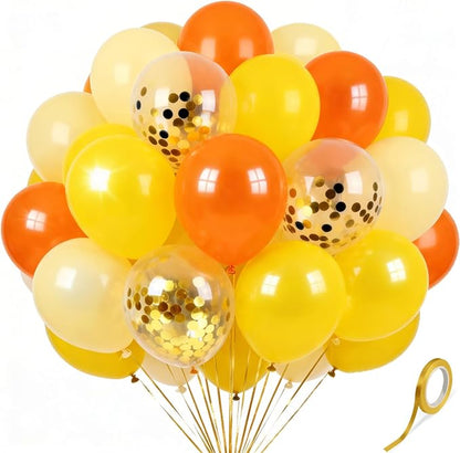 Yellow Beige Balloons 60Pcs 12 Inch Confetti Latex Balloon Kit by Kelfuoya