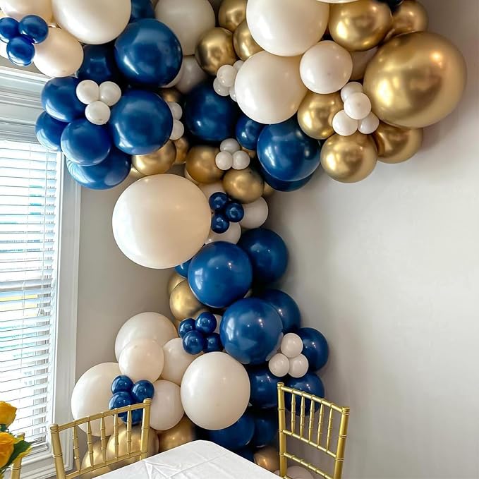 Navy Blue Gold Balloon - Image 7