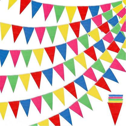 RUBFAC 1020ft 720pcs Colorful Pennant Banner Flags | Multicolor bunting string by RUBFAC