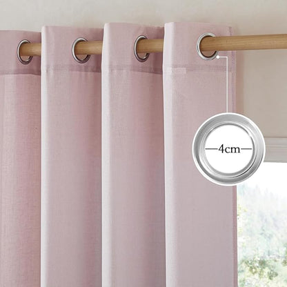 NICETOWN Blush Pink Linen Curtains - Image 2
