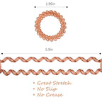 79STYLE Spiral Hair Ties 24pcs No Crease Clear Brown Coil Hair Ties Spiral Ponytail Holders Coils Scrunchies Plastic Phone Cord Hair Bands for Women Girls (Neutral Colors-Large Size)