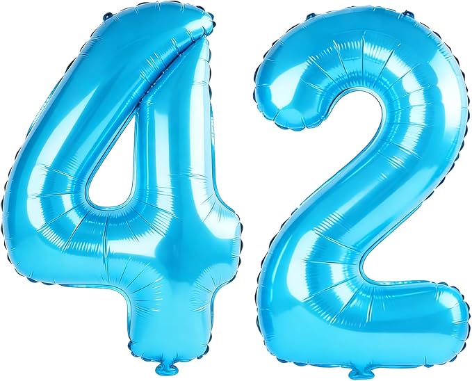 40 Inch Number 42 Balloons for 42nd Birthday Party Decorations, 0-100 Jewelry by FOBELEC