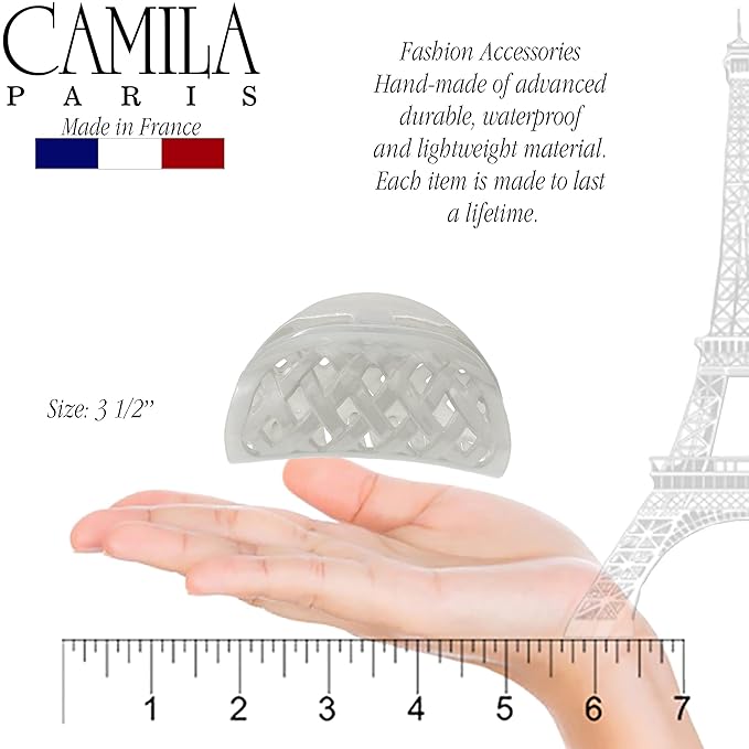 Camila Paris CP3203 French Hair Clip for Women With Thick, Long, Curly, or Wavy Hair - Girls Claw Jaw Clips, Durable Styling Big Claw for Strong Hold, No Slip Grip - Made in France