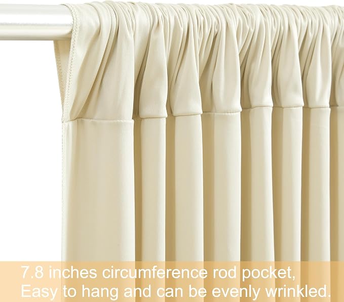 8 Panels Backdrop Curtains for Wedding Party Wrinkle Free Beige Backdrops - Image 6