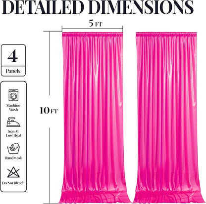 20x10ft Hot Pink Glitter Backdrop Curtain - Image 9