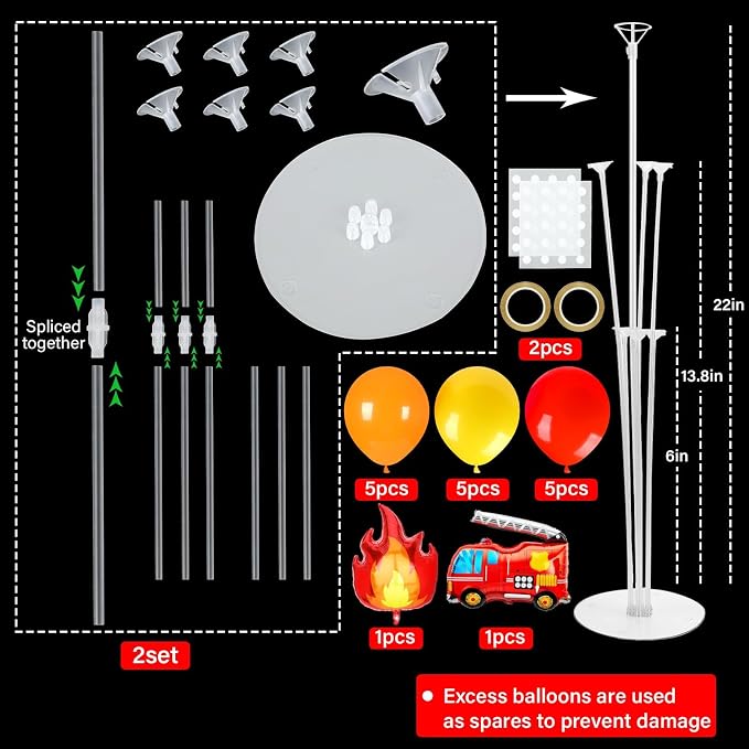 Fire Party Balloons Stand Kit 2 Sets - Image 2