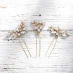 JAKAWIN Rhinestone Wedding Hair Pins Silver Bridal Crystal Hair Jewelry Accessories for Women HP130 (Gold)