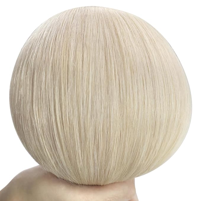 YoungSee Blonde Hair Extensions Weft Platinum Blonde Hand Tied Weft Hair Extensions Human Hair Dyable Sew in Hair Extensions Real Human Hair 16in 100g