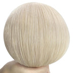 YoungSee Blonde Hair Extensions Weft Platinum Blonde Hand Tied Weft Hair Extensions Human Hair Dyable Sew in Hair Extensions Real Human Hair 16in 100g