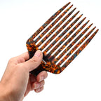 15N Professional Afro Hair Pick for Ultimate Curl Definition, Ideal for Men, Women, and Kids, Cellulose Acetate Long Tooth comb 6.3 inch(16cm) (Tortoise, 1 PACK)