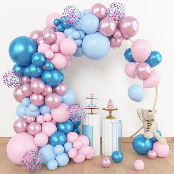Amandir 153pcs Pink Blue Balloon Garland Arch Kit Different Sizes | 18 12 10 5 - Image 2
