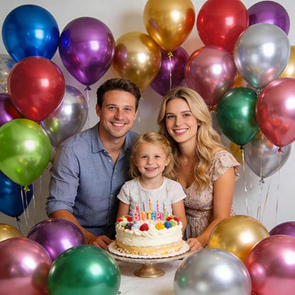 110pcs Metallic Multi Balloons, Metallic Color Latex Balloons 12 inch - Image 5