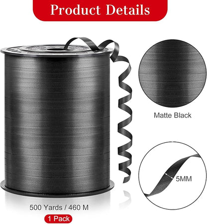 Black Curling Ribbon, 500 Yards, 1/5 Inch | - Image 2
