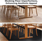 Vinyl Floor Mat for Home, Black Waterproof Area Mat for Under Dining Room Table, Sturdy Plastic Rug Protector for Kitchen, Living Room, Yard, Garage, Large Baby Play Mat (60"x 75")