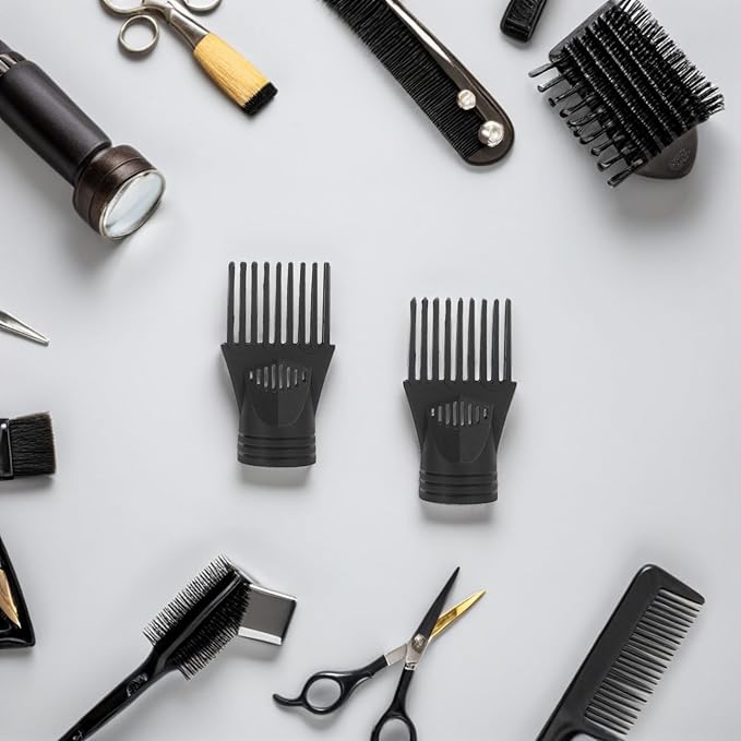 3pcs Hair Dryer Concentrator Attachment - Salon Plastic Blow Dryer Comb Nozzle Replacement - Black Hair Styling Blower Comb Nozzle