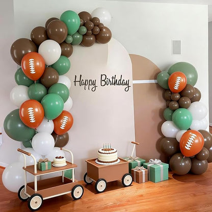 FunHot Football Balloons, 12 Inch Ivory Retro Green Football Printed Latex - Image 5