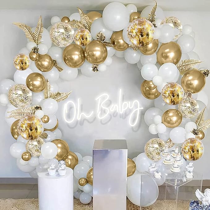 Balloons White and Gold, 60 Packs 12 Inch Metallic Gold Balloons Pearl White - Image 7