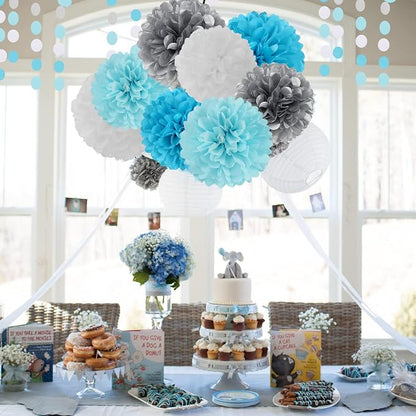 Royal-Light Blue Silver Party Decorations - Image 4
