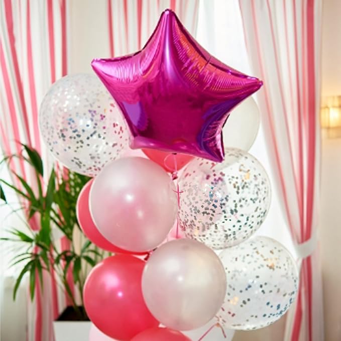 MEETINGU Star Balloons, 18 Inch Rose Mylar Star Foil Balloons - Image 6