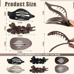 Matte Flat Hair Clips for Women, 3 Styles Non-slip Flat Claw Clips for Thick or Thin Hair, for Curly Straight Duckbills Flat Hairs Clips For Women & Girls