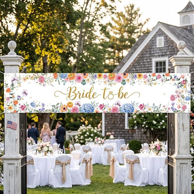 Bride To Be Banner Happily Ever After Bridal Shower Wedding Banner | Reusable - Image 4