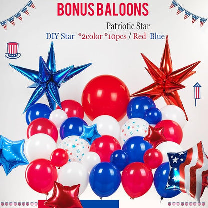 America's 250th Patriotic Red White and Blue Balloon Garland Arch Kit | Star - Image 4