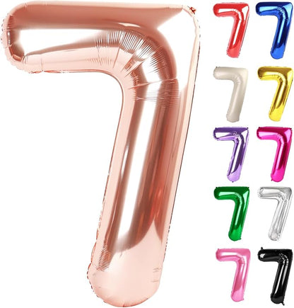 Rose Gold Number 7 Balloon 40 Inch by IWERP