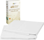 California Design Den King Size Pillowcase Set - 400 Thread Count, 100% Cotton Sateen, Set of 2 Pillow Covers, Soft and Breathable - Antique White