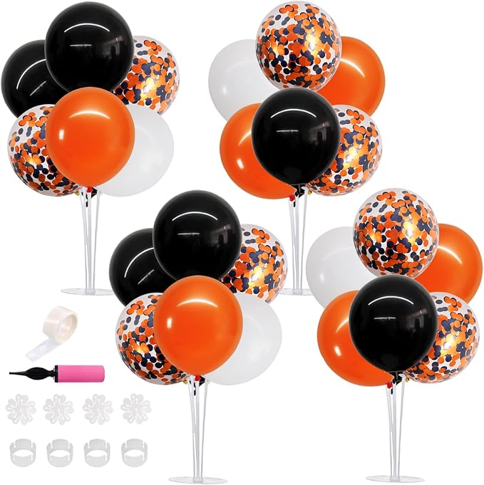 TONIFUL Halloween Balloon Stand Black Orange Balloon Centerpiece by TONIFUL