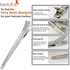 RENEWED Metal Silver Duck Billed Clips: 24Pcs Long Hair Sectioning and Curl Clips for Women with Case