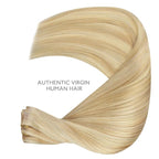 WENNALIFE Seamless Clip In Hair Extensions Human Hair, 12 Inch 80g 7pcs Light Blonde Highlighted Golden Blonde Real Hair Extensions Clip in Human Hair Invisible PU Skin Weft Natural Remy Hair