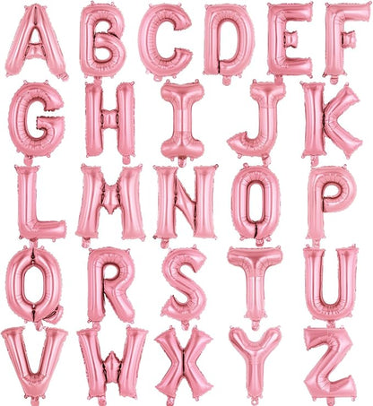 26 Pcs Pink Letter Balloons, 16 Inch Foil Alphabet Letter Balloons, Letter A-Z by YOTHORN