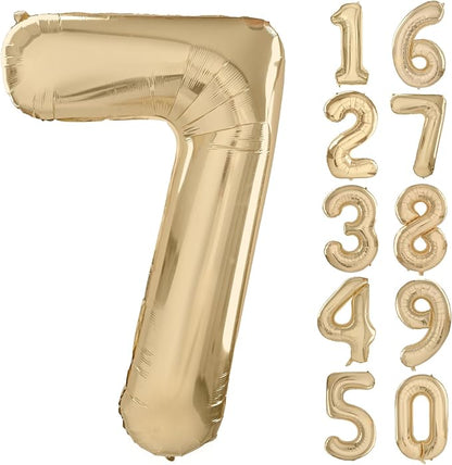 40 inch White Gold Number Balloon Giant Foil Helium Balloons Champagne Gold by Yeodong