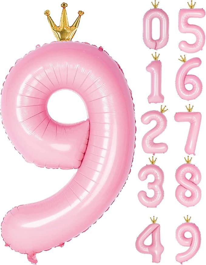 Giant Light Pink Number 9 Balloon by GifloonOfficial