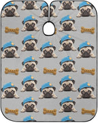 Adults Cute Hat Pug Dog Hair Styling Cape Large, Long Haircut Apron for Hair Cutting Styling, Easy Clean