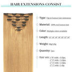 DOORES Real Human Hair Extensions, Honey Blonde 24 Inch 7pcs 120g, Clip in Remy Hair Extensions - Thick, Silky, Straight