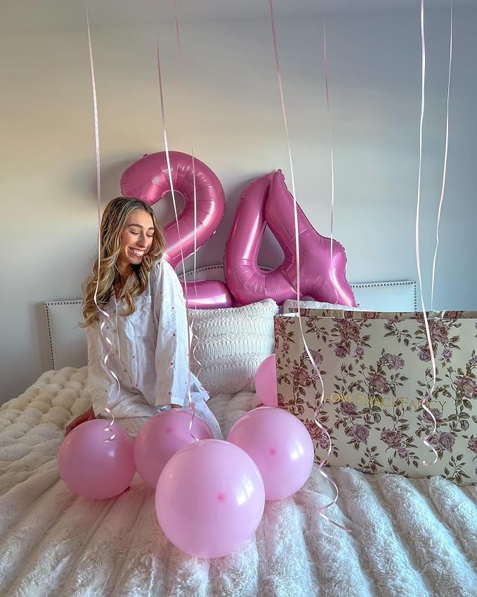 Pink 2 Balloon - Number Balloon 40 Inch, 2nd Pink Birthday Decorations | Large - Image 7