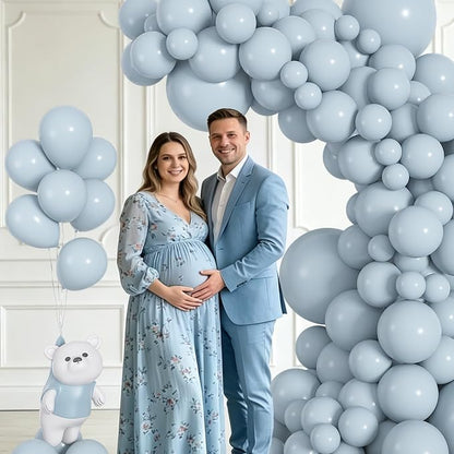 164Pcs Dusty Blue Balloons Garland Arch Kit Different Sizes | 18 12 10 5 inch - Image 4