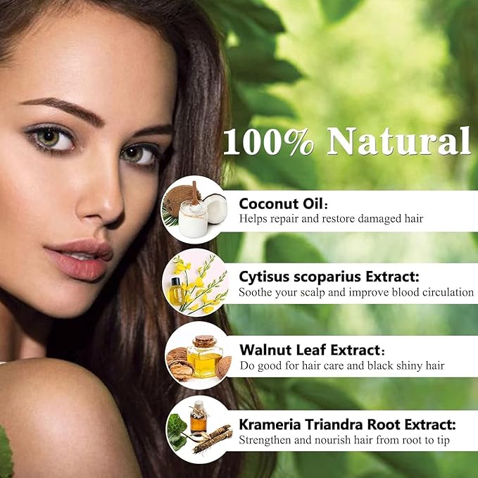 Fvquhvo Hair Dye Shampoo 3 in 1, Hair Color for Women Men, Covers Grays in Minutes, Coconut Dye Shampoo, Champu Para Canas 16.90 Fl Oz