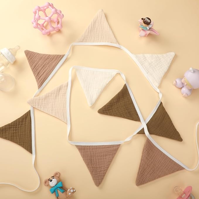 Oudain 2 Pcs Pennant Banner Flags Nursery Garland Triangle Bunting Flags - Image 3