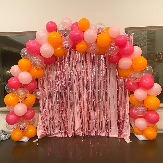 Jobkoo Pink and Orange Balloons 12 Inch Sunset Coral Orange Hot Pink Tropical - Image 4