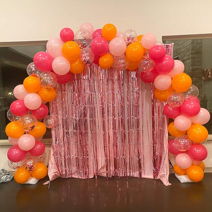 Jobkoo Pink and Orange Balloons 12 Inch Sunset Coral Orange Hot Pink Tropical - Image 4