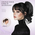 12 Inch Short Ponytail Extension - Soft Curly Pony Tails Hair Extensions, Claw Clip Ponytail Extension, Natural Short Hair Extensions Ponytail, Synthetic Hair Pieces for Women (Color: Black Brown)