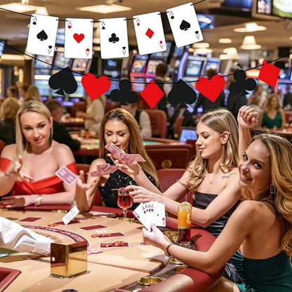 Hooqict Poker Party Banner Casino Theme Party Decorations Banner Garland Sign - Image 4