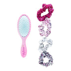 LUV HER Disney Junior Minnie Mouse Hair Accessory 5 Pcs Set - 1 Large Minnie Mouse Hair Brush + 4 Scrunchies