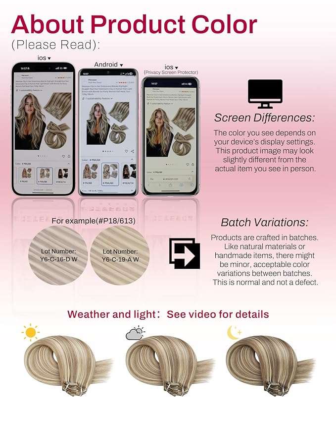 Moresoo Clip in Hair Extensions Brown with Blonde Highlights Clip ins Human Hair Golden Brown with Platinum Blonde Long And Straight Double Weft 80g/5pcs 22 inch